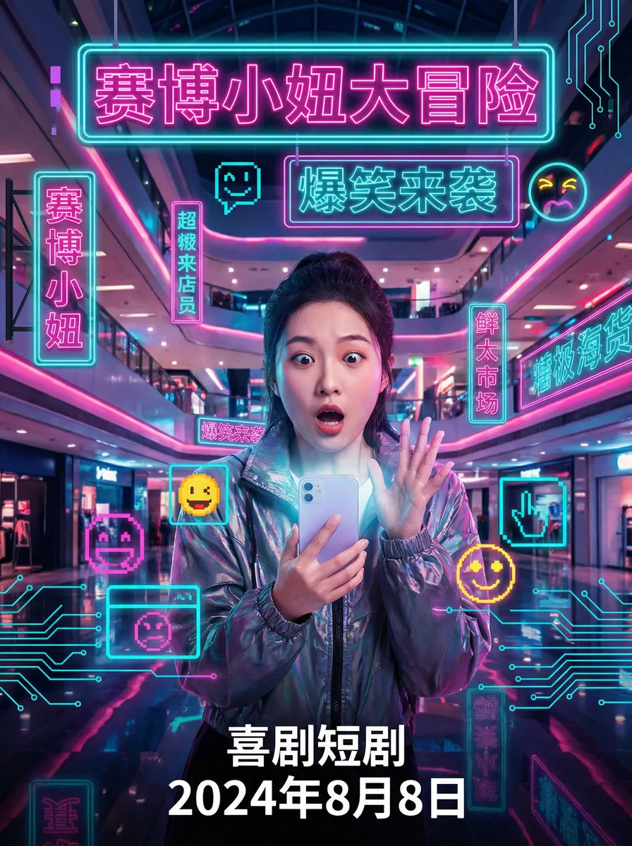 色情图片 搞笑喜剧短剧 - 赛博小妞大冒险海报